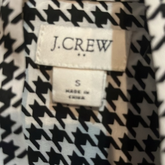 J Crew Long Sleeve Bow Top Trendy in Houndstooth Print Size S - Picture 9 of 11